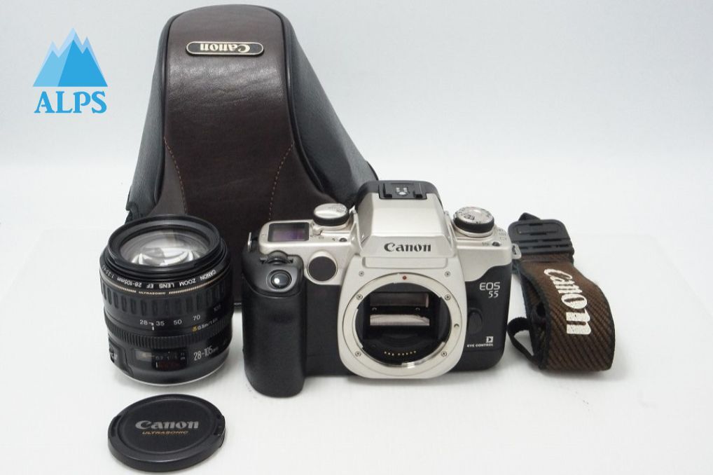 Canon キヤノン EOS 55 ボディ ＋ EF 28-105mm F3.5-4.5 USM フィルム一眼レフカメラ シルバー ケース付 260615l【アルプスカメラ】