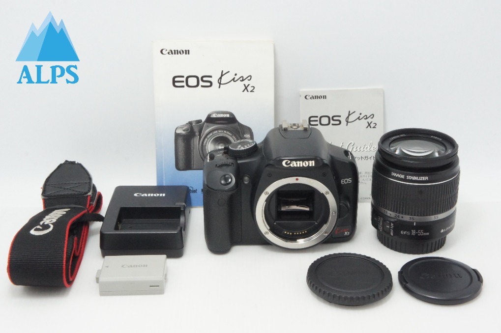Canon キヤノン EOS Kiss X2 レンズキット (EF-S 18-55mm F3.5-5.6 IS) デジタル一眼レフカメラ 260616ah【アルプスカメラ】