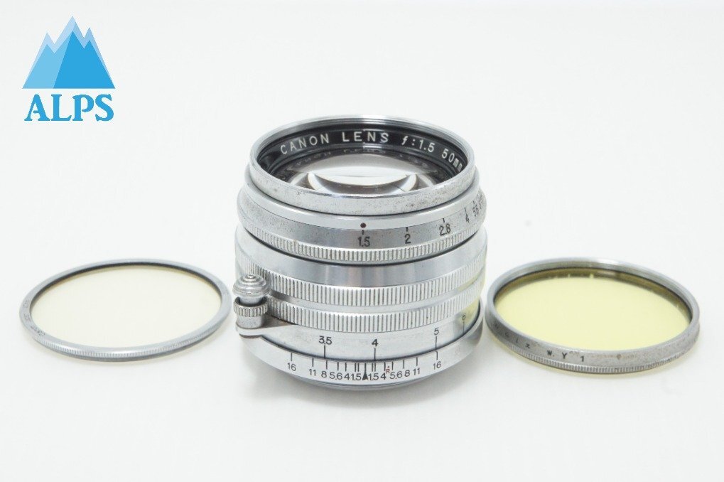 訳あり品 Canon キヤノン 50mm F1.5 Leica ライカ L39 Screw Mount MF 単焦点レンズ クローム フィルター付 260619ah【アルプスカメラ】