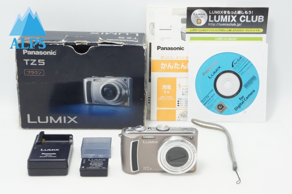 良品 Panasonic パナソニック LUMIX DMC-TZ5 コンパクトデジタルカメラ ブラウン 元箱付 260624ah【アルプスカメラ】