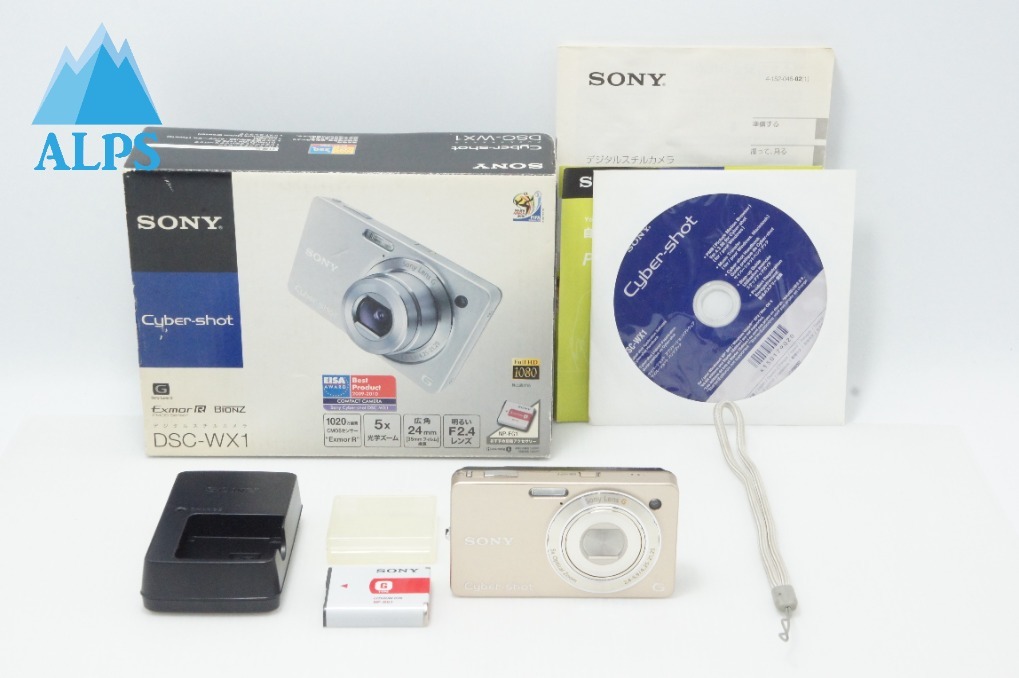 美品 SONY ソニー Cyber-shot DSC-WX1 コンパクトデジタルカメラ ゴールド 元箱付 260624d【アルプスカメラ】