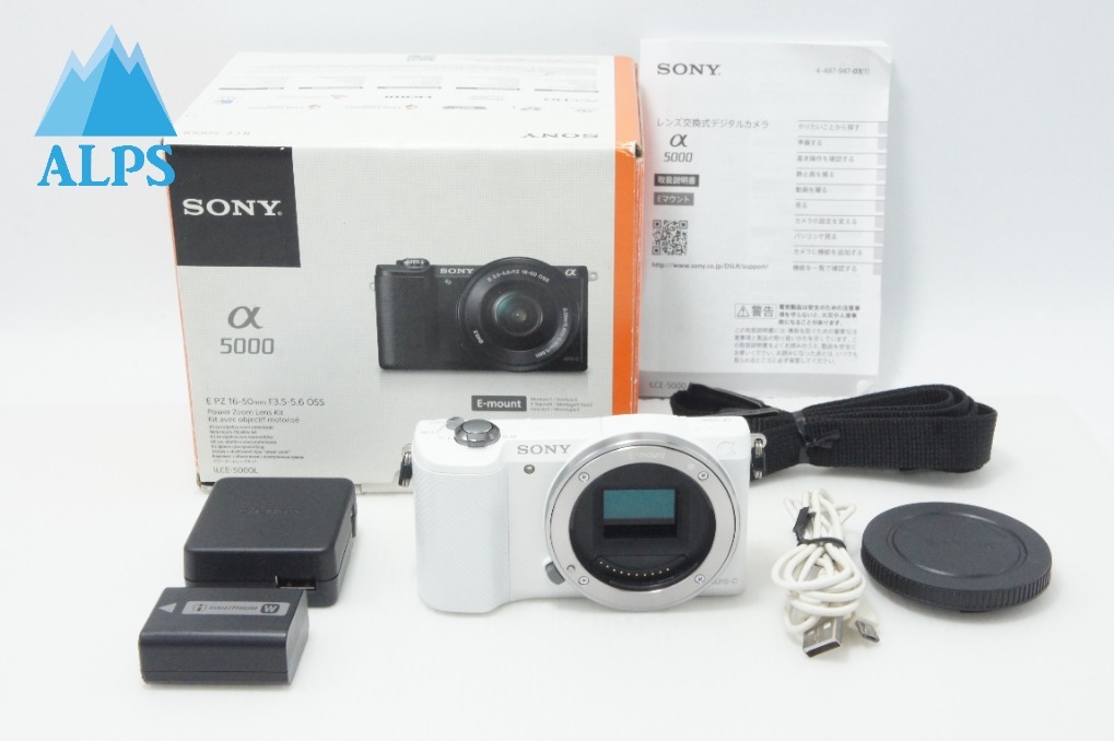 良品 SONY ソニー α5000 ボディ ILCE-5000 ミラーレス一眼カメラ ホワイト 元箱付 260626ae【アルプスカメラ】