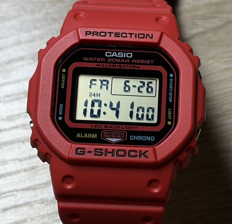 未使用品！送料２９０円～ カシオ ジーショック DW-5600EP-4JF 電光石火 スピード系 赤 レッド 稲妻 CASIO G-SHOCK レターパックプラスOK