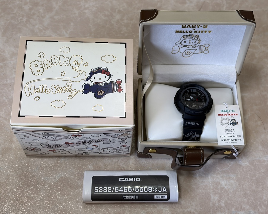 未使用品！箱 取説 タグ付き カシオ ベビージー BGA-190KT-1BJR ハローキティ限定コラボ レディース サンリオ BABY-G HELLO KITTY SANRIO