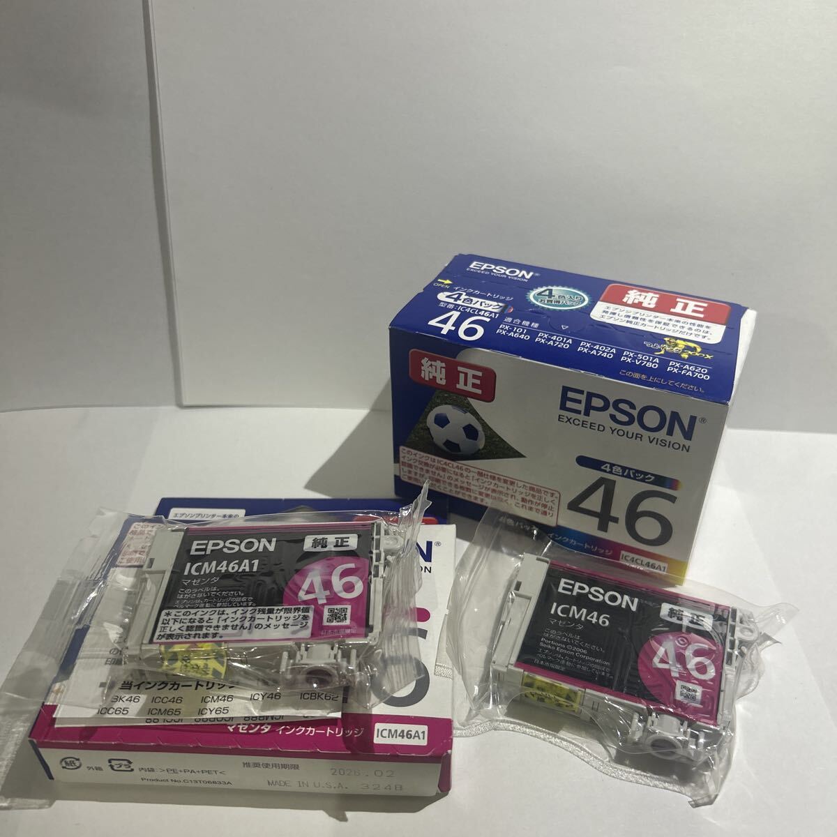 未開封！【EPSON】純正インクカートリッジ　4色パック46♪ IC4CL46A1！！未開封マゼンタ２個おまけ！ICM46A1 エプソン！