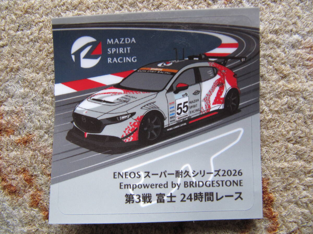 モータースポーツ記念品　MAZDA SPIRITS RACING　スーパー耐久　第3戦　富士24時間レース　ステッカー　マツダ　S耐　富士スピードウェイ