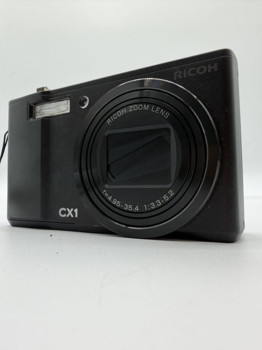 × RICOH CX1 リコー CX1 デジタルカメラ デジカメ ブラック 7.1倍ズーム 裏面照射型CMOS 電源確認済み 中古