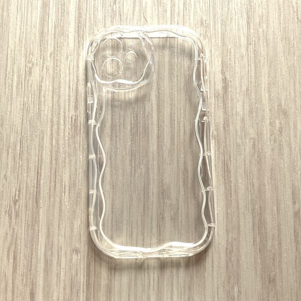 iPhone 12　ソフトケース　 カバー TPU　ウエーブ　ストラップホール　管理146-9