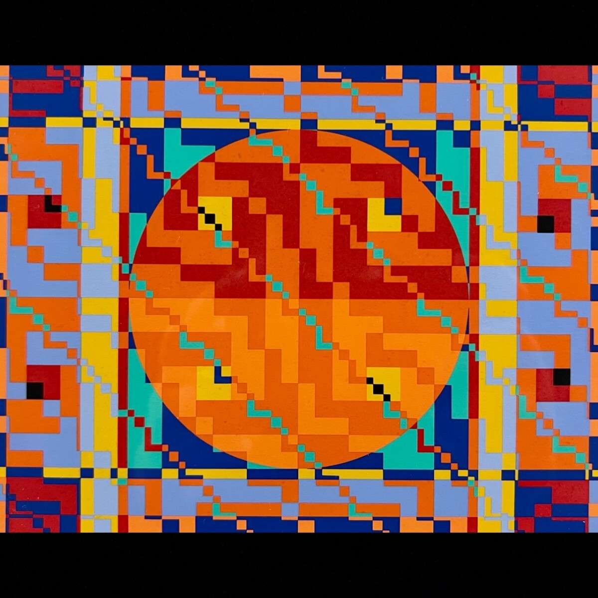 真作保証 オノサトトシノブ「抽象画」52/120 シルクスクリーン 直筆サイン 1986年作品 額装[麌]