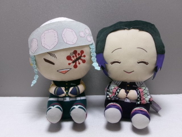 Ｃ216／【鬼滅の刃 めちゃでか ぽふっとぬいぐるみ 胡蝶しのぶ/宇髄天元 まとめて計2点】バンダイ/鬼滅の刃