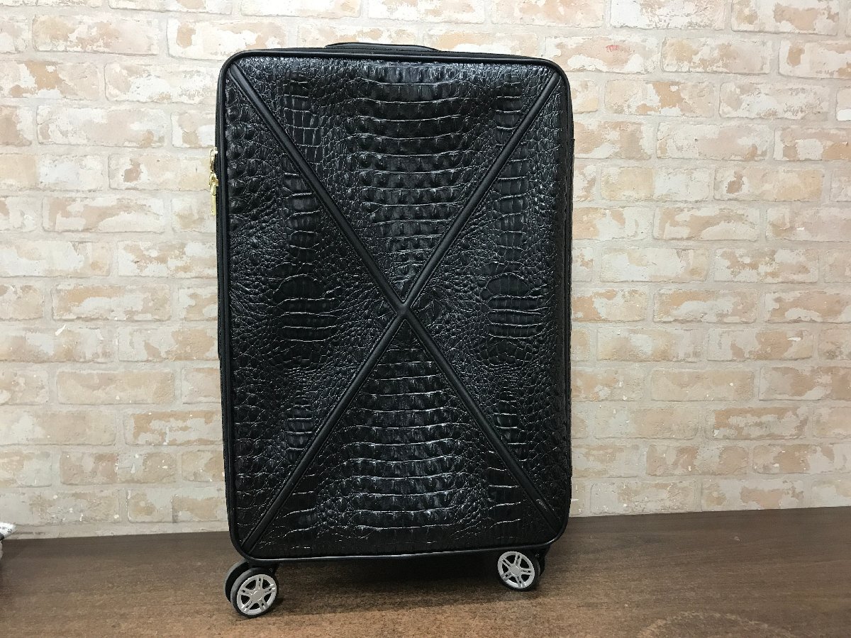 ☆中古品☆　V＆N　フェイクレザー　キャリーバック　キャリーケース　黒