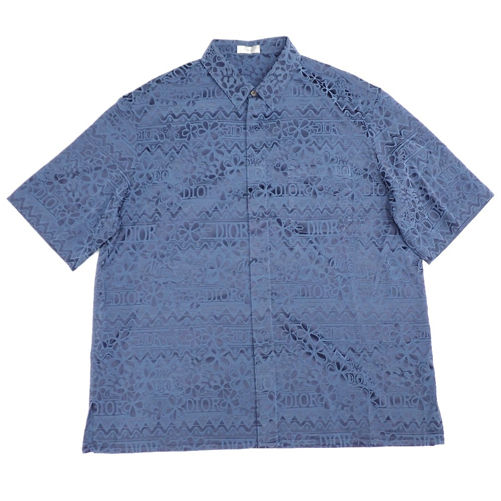 NA49051 ディオール 半袖シャツ ショーンステューシー SHAWN STUSSY 033C514A4925 ブルー系 総柄 #41 メンズ Dior 中古