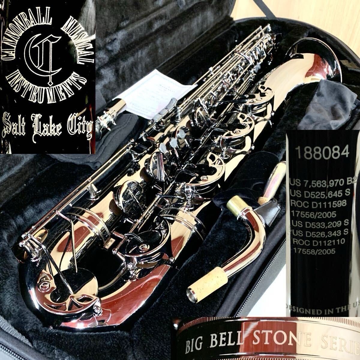 【Gt-12】 Cannonball B5-B 188084 BIG BELL STONE SERIES Black Nickel Baritone Saxophone バリトンサックス キャノンボール 6162-140