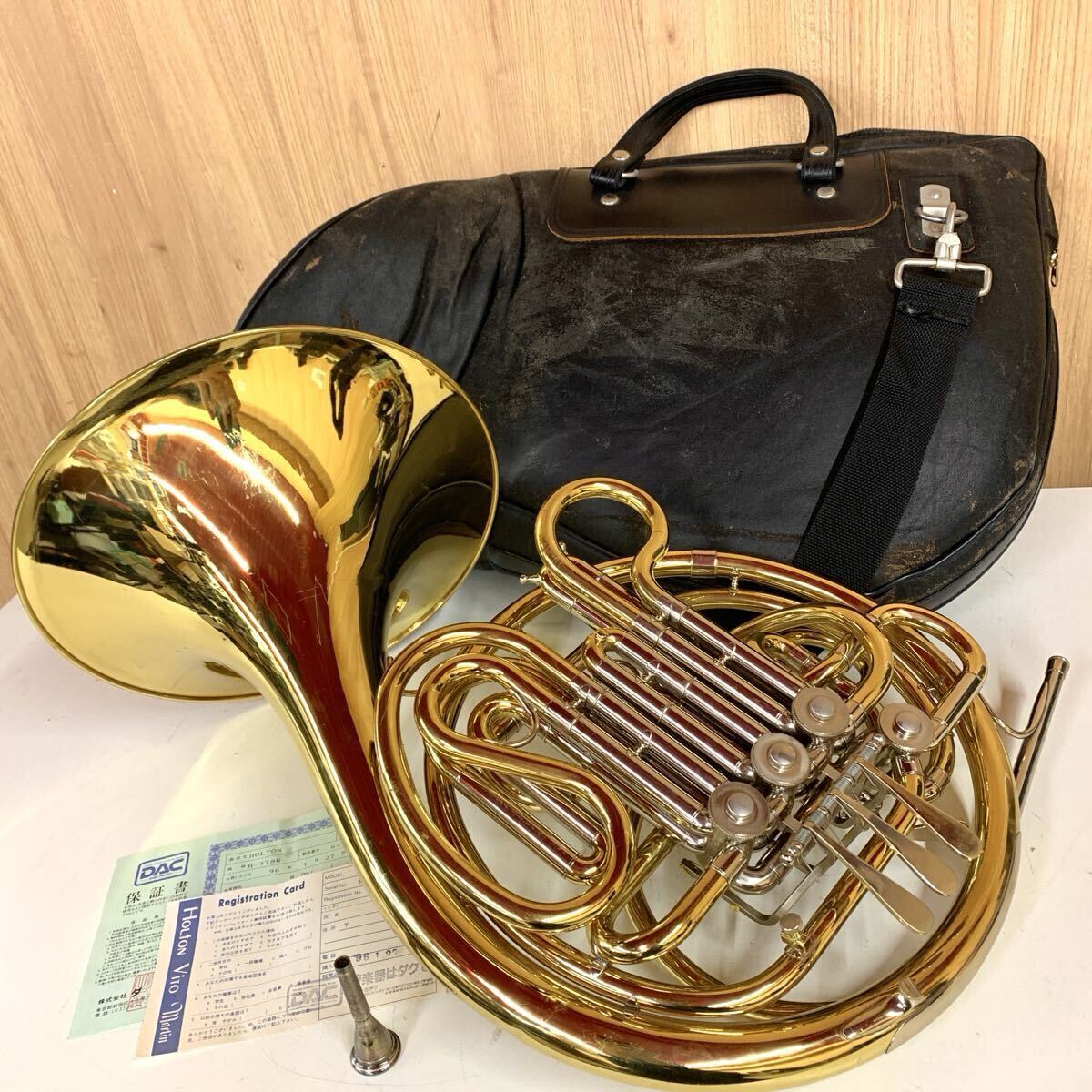 【J-3】 Holton H-378R フレンチホルン フルダブルホルン ホルトン ロータリー固着 凹み多数 ベル歪み 要修理 ジャンク 6162-202