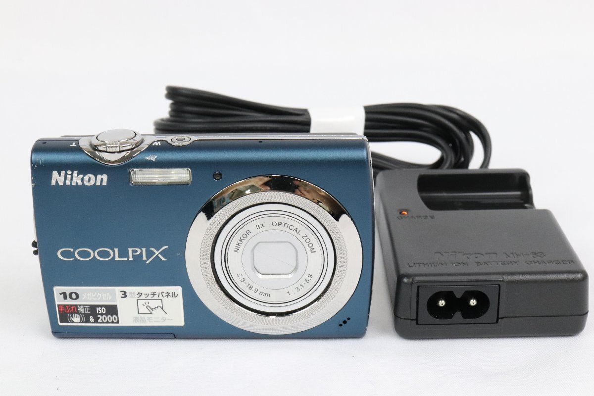動作可 Nikon ニコン COOLPIX S230 シャンパンブルー チャージャー付き デジタルカメラ オールド コンデジ デジカメ 【彩irodori】