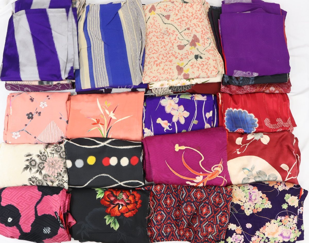 アンティーク レトロ 着物 羽織 襦袢 等 まとめて 大量 正絹 刺繍 金彩 夏物 等 リメイク素材 手芸 大正ロマン 昭和レトロ 【彩irodori】