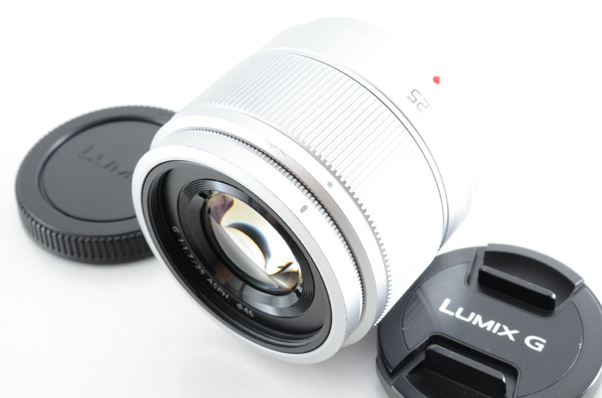 #C405 ★良品♪★Panasonic LUMIX G 25mm F1.7 ASPH. シルバー H-H025 パナソニック ルミックス