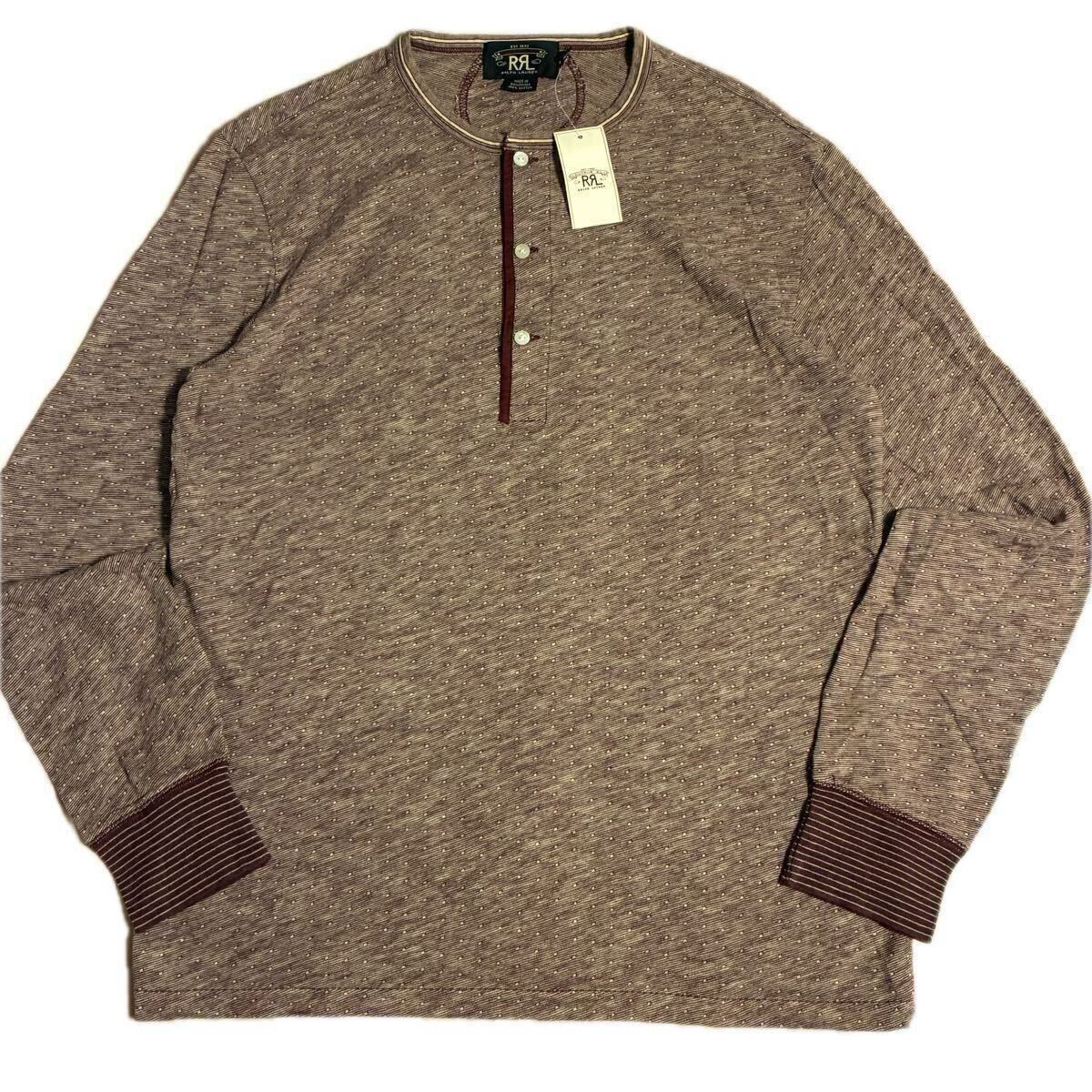 【名作】2013年 新品 RRL HENLEY NECK POLKA DOT TEE SHIRTS ダブルアールエル ヘンリーネック ポルカドット THE GOLDEN AGEシリーズ L