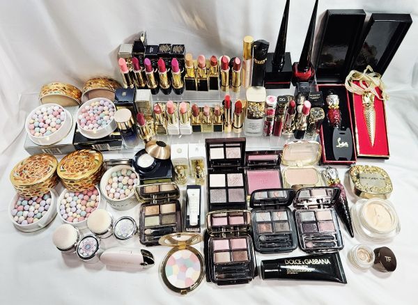 【A8】GUERLAINゲランTFトムフォードD&Gクリスチャンルブタン アイシャドウフェイスパウダー口紅ネイル等ブランドコスメ化粧品大量まとめ