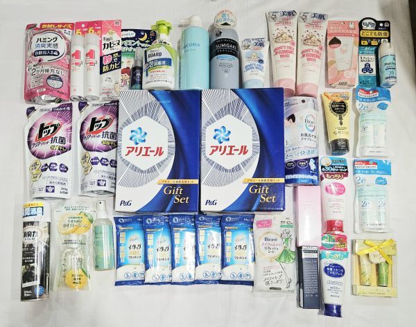 【C5】約8.1kg アリエール トップ ビオレ他 スキンケアボディケア液体洗濯洗剤防虫防カビ除菌等 生活用品日用消耗品類大量 未開封含まとめ