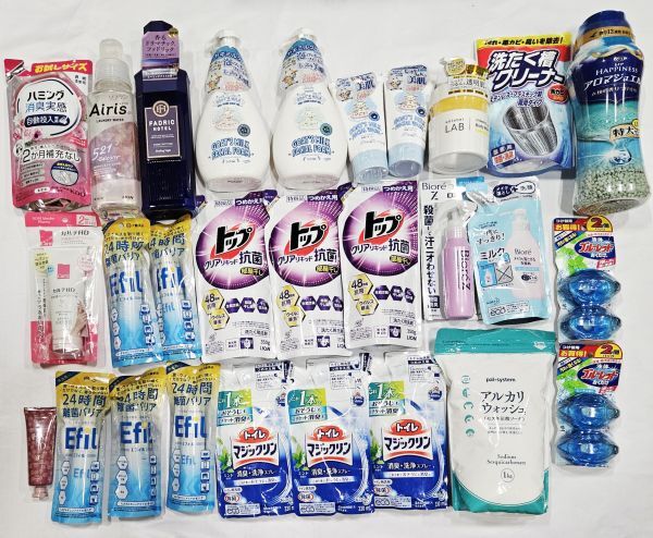 【E2】約8.3kg トップ ビオレ アンレーベルラボ ゴートミルク他 ボディソープ液体洗濯洗剤柔軟剤等 日用消耗品類大量まとめ 未開封品含