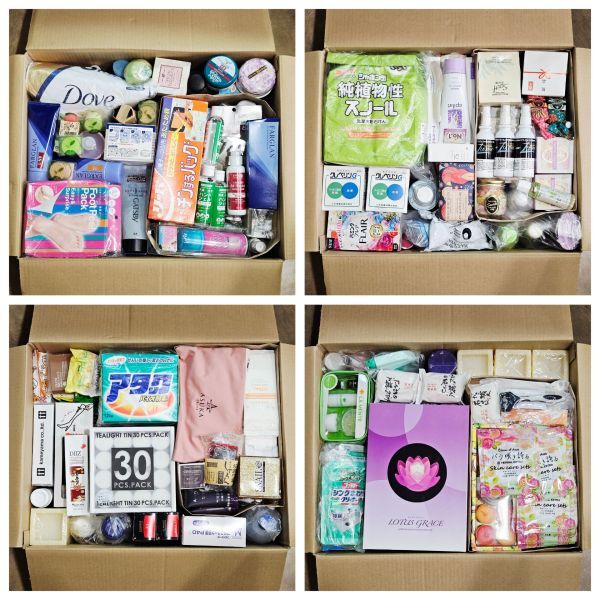 ○【ジャンク約61kg】120サイズ4箱 超大量まとめ売り 日用消耗生活用品雑貨等 ボディヘアケア洗剤キッチン掃除キャンドル石鹸アメニティ他