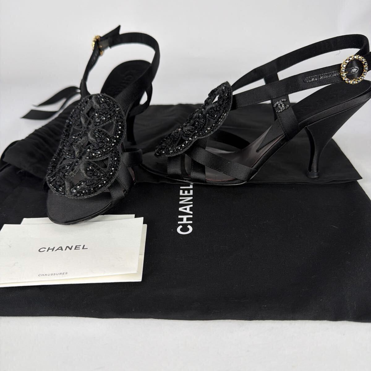 【正規品】CHANEL シャネル ココマーク サンダル ヒール ブラック