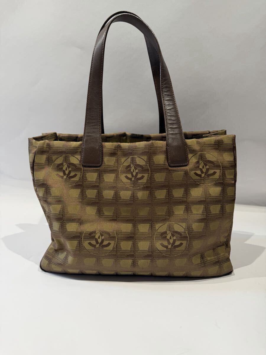 【正規品】CHANEL シャネル　ニュートラベルライン トートバッグ 総柄 ブラウン系 ココマーク　シリアルシールあり　ヴィンテージ品