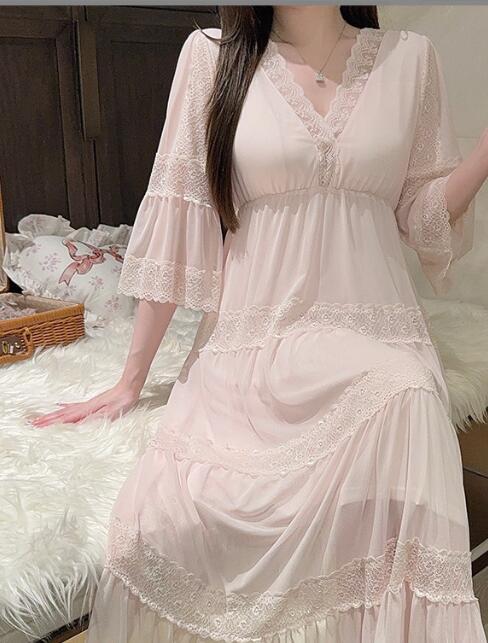 L06067　パジャマレディース● 着心地抜群 高品質　　20代30代40代 　部屋着　●　ルームウエア　ワンピース　　ピンク