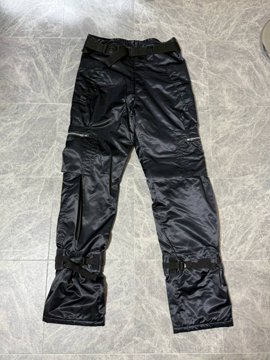 FOTUS SPUREN フェトゥス シュピューレン ナイロン ベルト付 カーゴ ボンテージ パンツ サイズM 濃紺黒