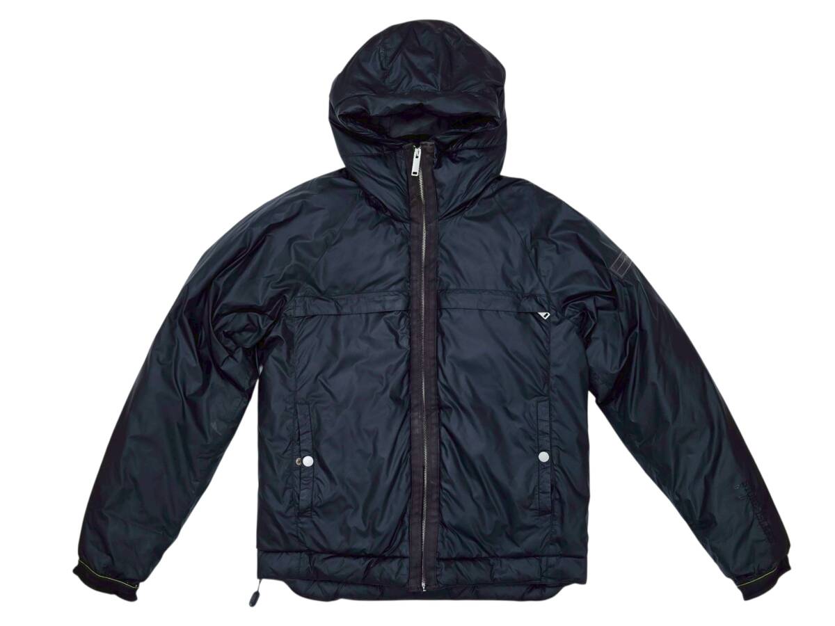 5E5ク9 R★STONE ISLAND/ストーンアイランド★Denims ナイロン ダウン ジャケット フード付き Sサイズ ブラック系