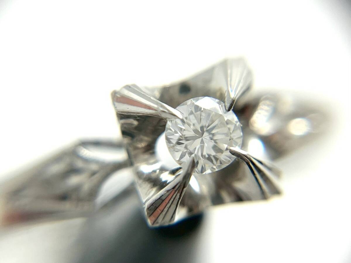 6M2キ43 ★Pt900 一粒ダイヤモンド 0.15ct リング★立爪 指輪 プラチナ ダイヤ 婚約指輪 PLATINUM Diamond