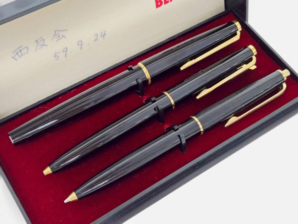 6E2ク5 ★MONTBLANC/モンブラン★ 万年筆 ボールペン シャープペンシル 3点セット ブラック×ゴールド