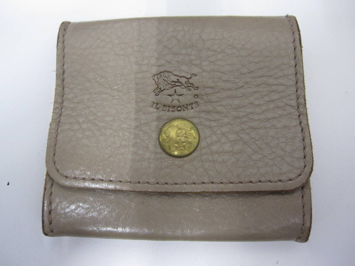 ★#349A 【中古品】イルビゾンテ IL BISONTE コインケース グレー SCP020