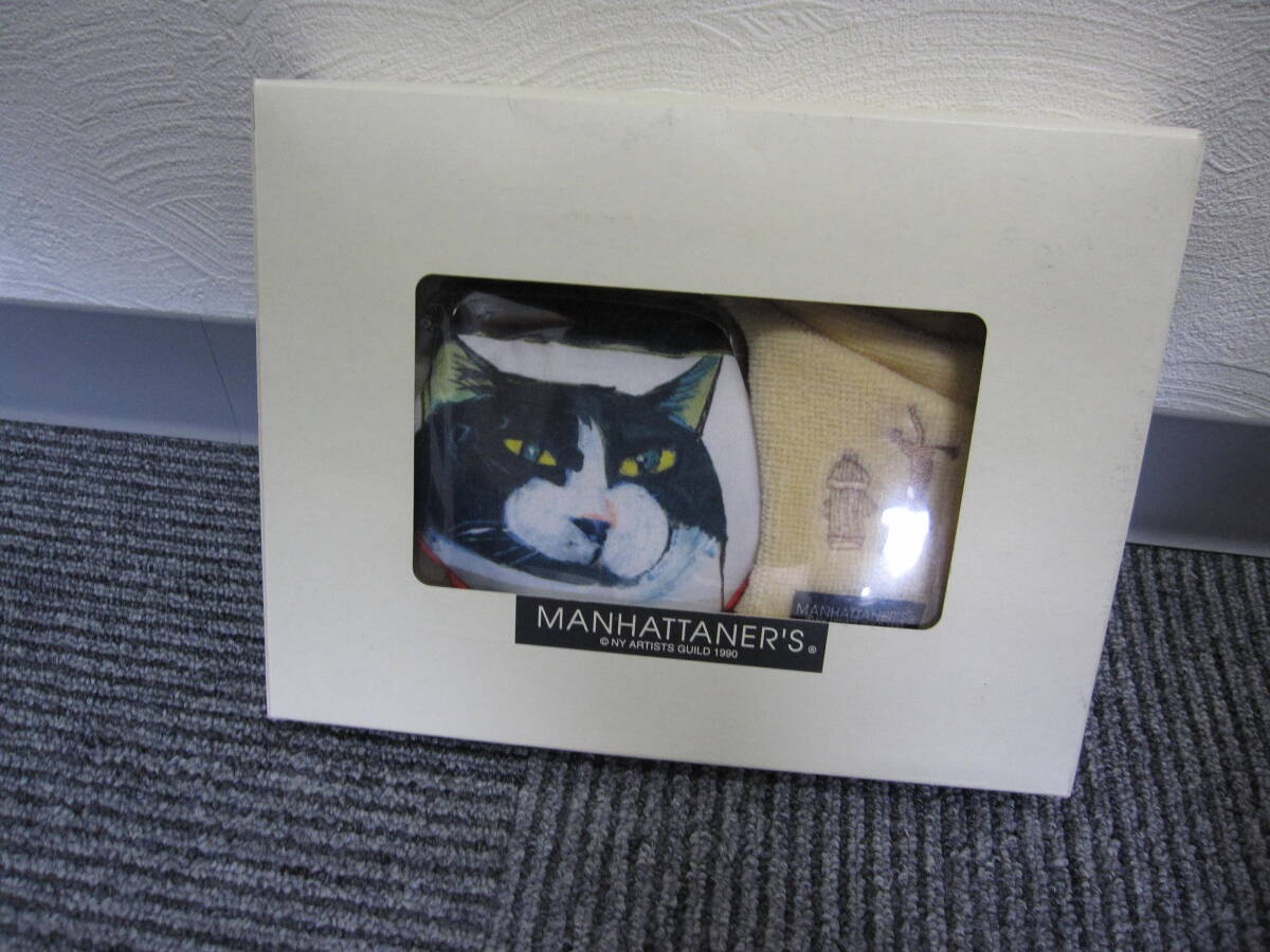 ★#18E 【長期保管】1セット Manhattaner's マンハッタナーズ がま口ポーチ＆ハンカチセット
