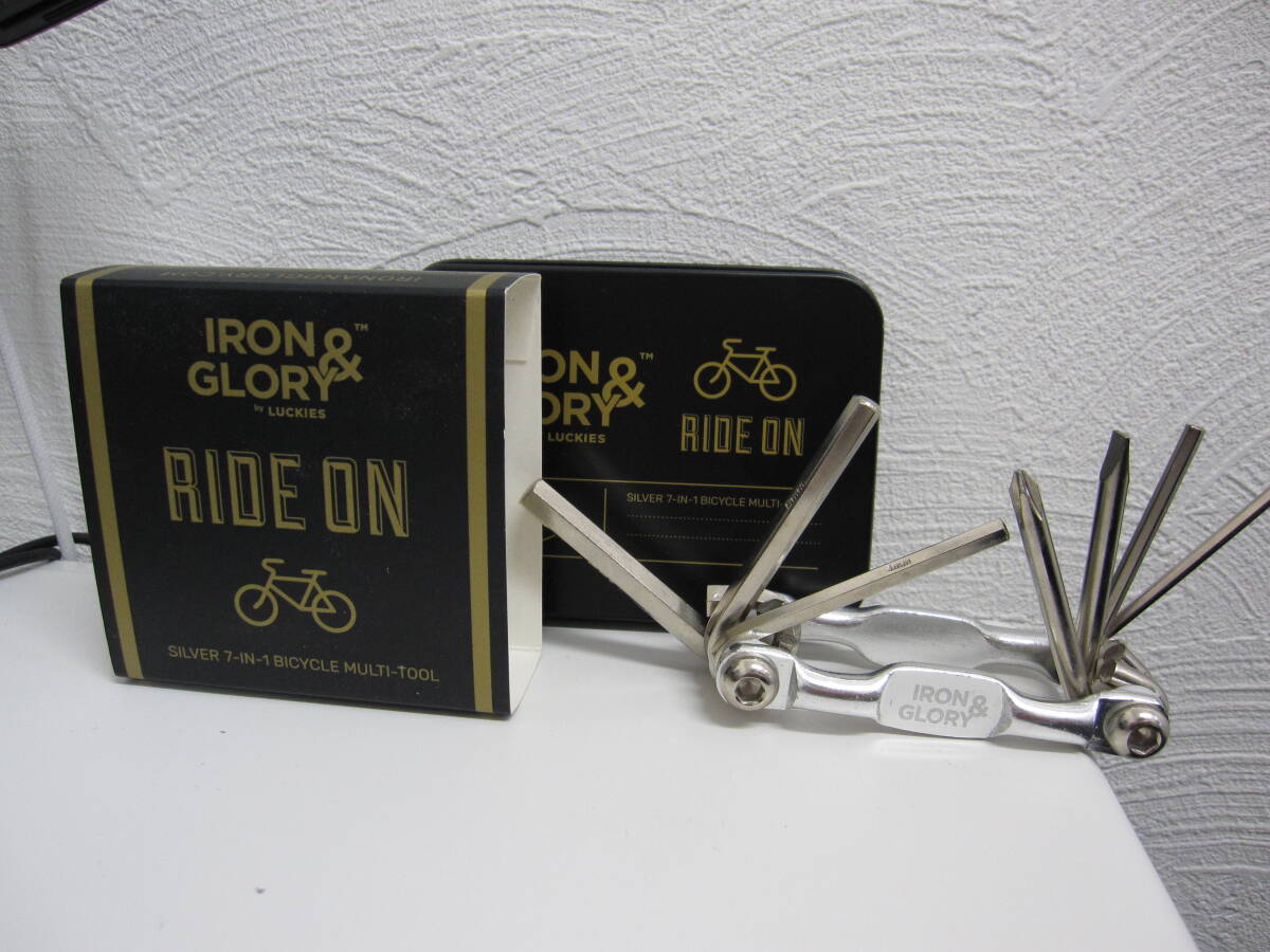 ★#45C 【長期保管】Iron & Glory Ride On 7-in-1自転車用マルチツール 5つの六角レンチ プラスドライバー マイナスドライバー セット