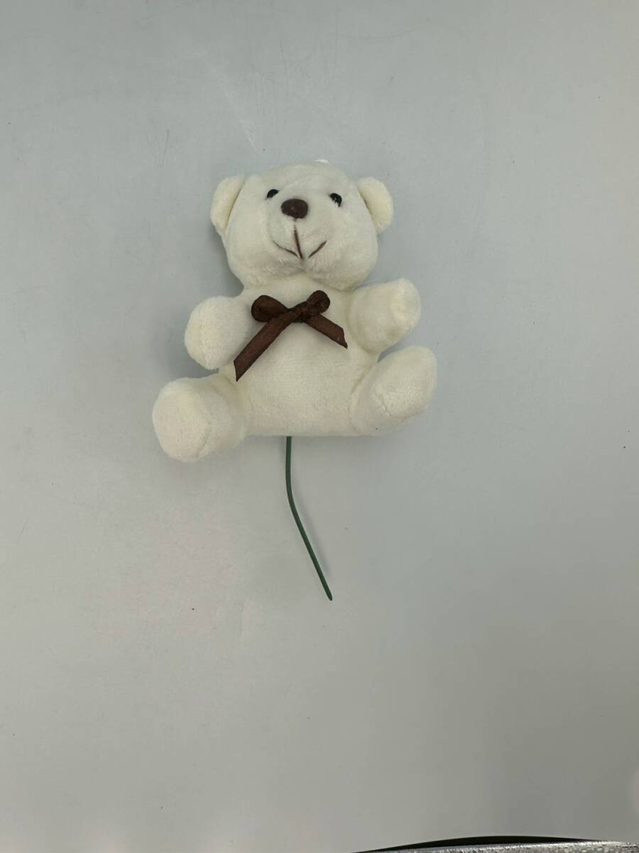 クマ　白　ぬいぐるみ　花束用ピック