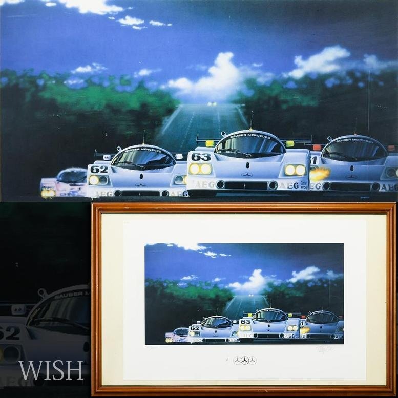 【真作】【WISH】ティエリー・トンプソンThierry Thompson「ザウバー・メルセデス C9」ジクレー 20号大 大作 直筆サイン #26052074