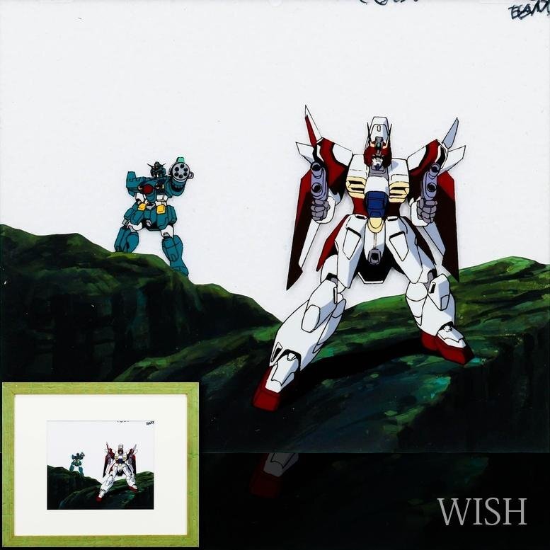 【真作】【WISH】「機動新世紀ガンダムXより」直筆セル画・直筆背景 二枚組 ◆ガンダムエアマスター・ガンダムレオパルド #26062177