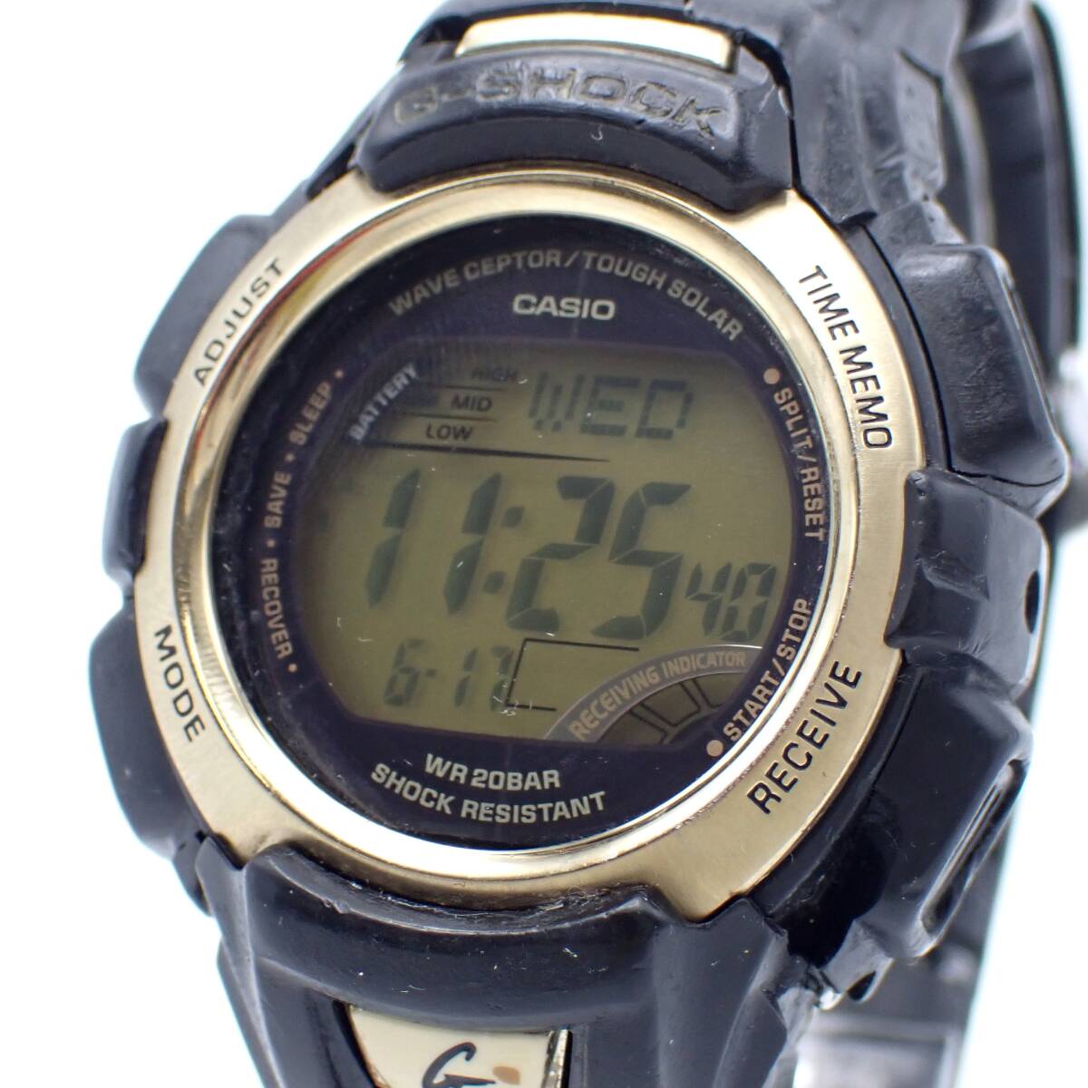 稼働品 1円～☆CASIO カシオ ソーラー メンズ腕時計 G-SHOCK ジーショック GW-300 デジタル文字盤 ラウンド ラバーバンド/角0609-200