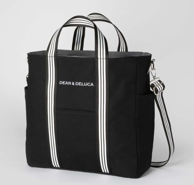 【DEAN&DELUCA*ディーン&デルーカ】リバーシブルトート*L ブラック×グレー★限定