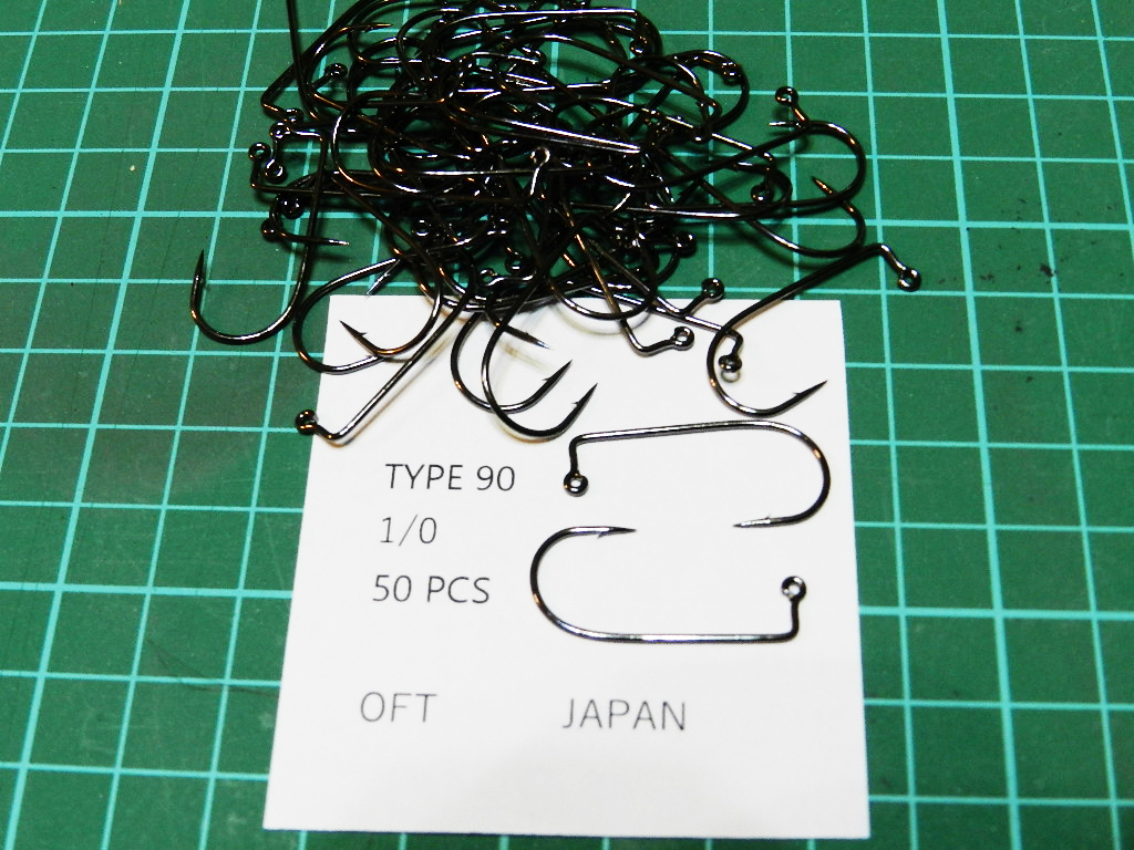 OFT/オフト ジグフック 1／0（TYPE 90）50本 自作用 根魚にも（定形外110円）