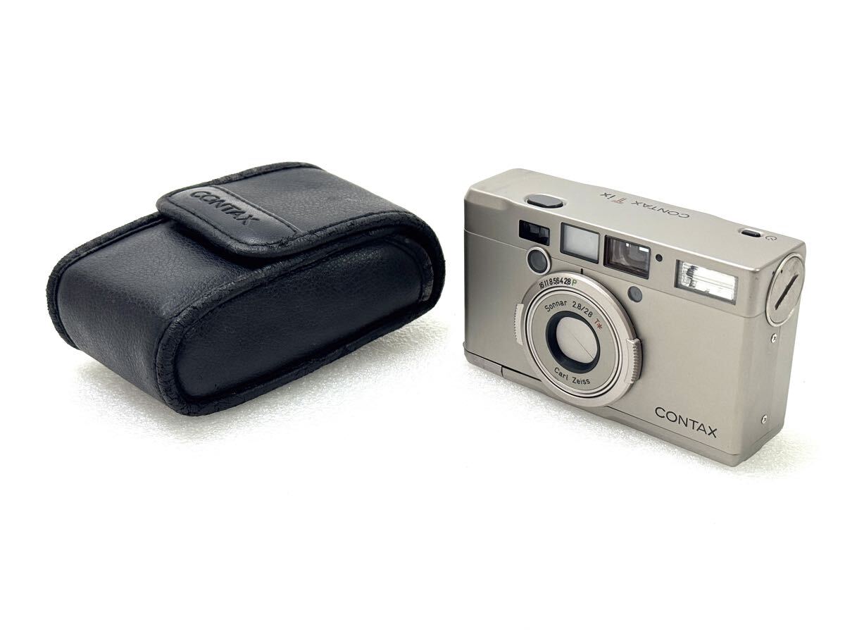 ♪304430 / CONTAX Tix チタンシルバー / Carl Zeiss Sonnar 28mm F2.8 / コンタックス フィルムカメラ / 616-5