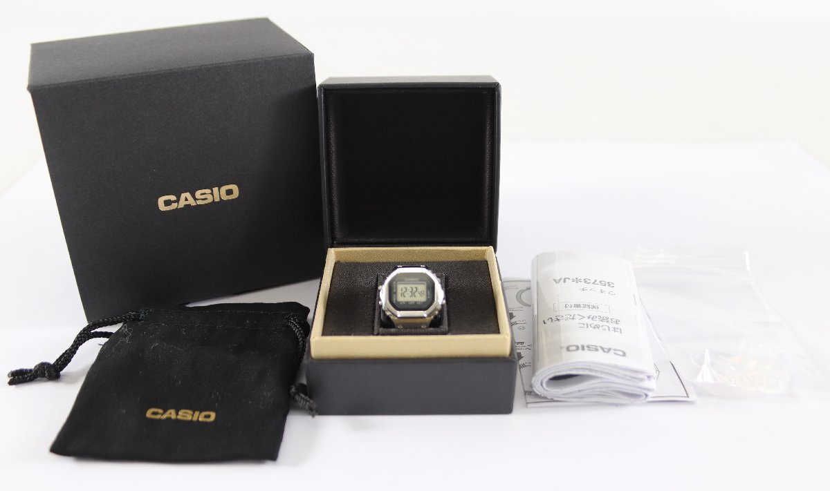 CASIO カシオ CRW-001 デジタルウォッチ リングウォッチ クォーツ 指輪時計 時計 シルバーカラー 箱付き メンズ 5756-RY