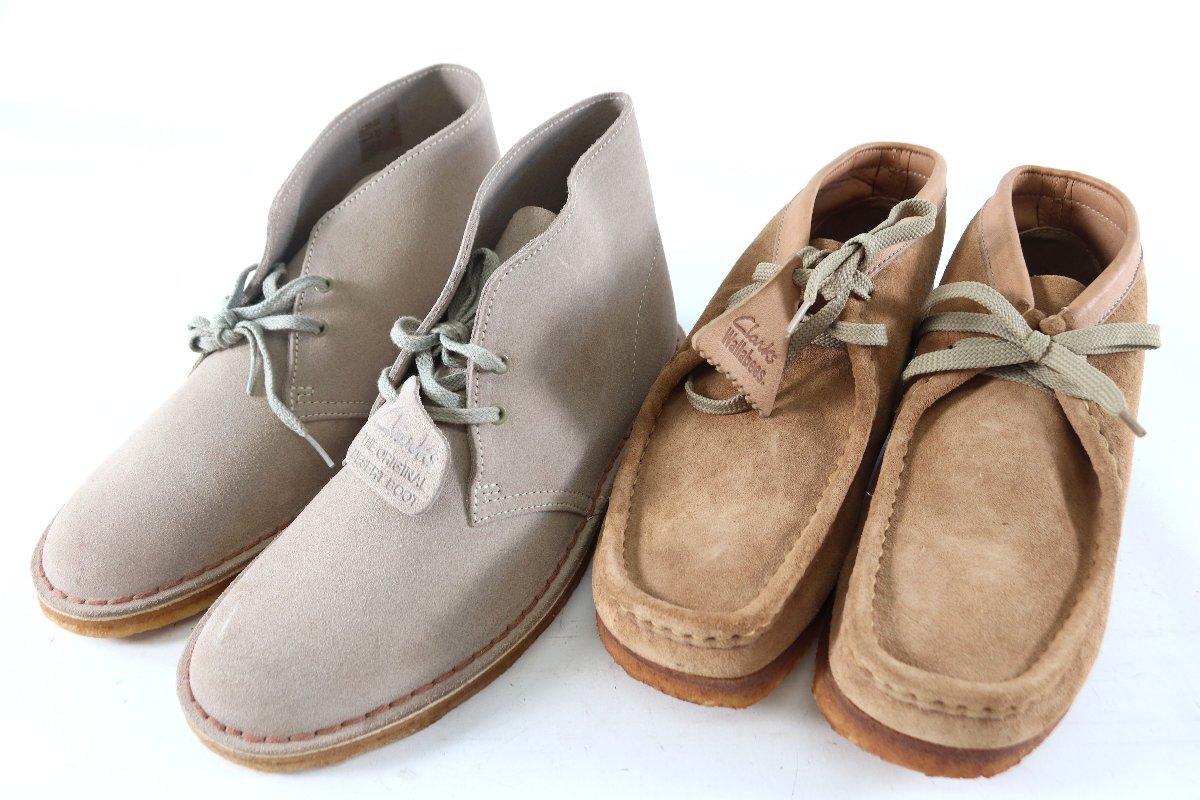 【2点】Clarks Originals Wallabees クラークス オリジナルズ ワラビー サイズ US 7 1/2 8 靴 メンズ ベージュ系 ファッション 5690-YN