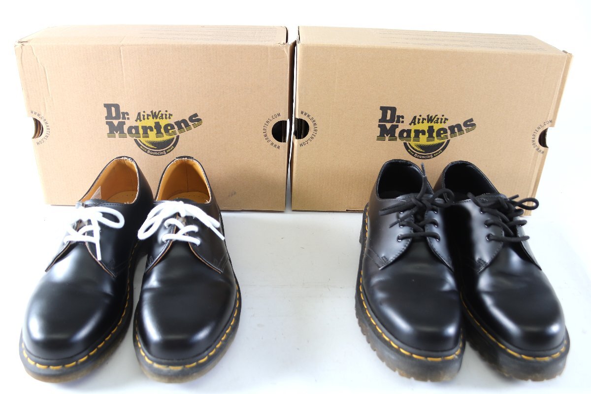 【2点】Dr.Martens ドクターマーチン 1461 革靴 レザー 靴 シューズ ブラック系 サイズ UK7 まとめ売り 5686-RY