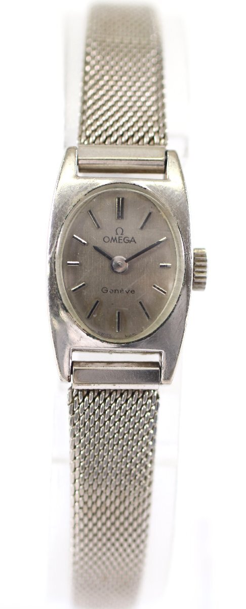 【ジャンク品】OMEGA オメガ GENEVE ジュネーブ 511.362 cal.485 手巻き 腕時計 シルバーカラー レディース 不動品 5708-RY