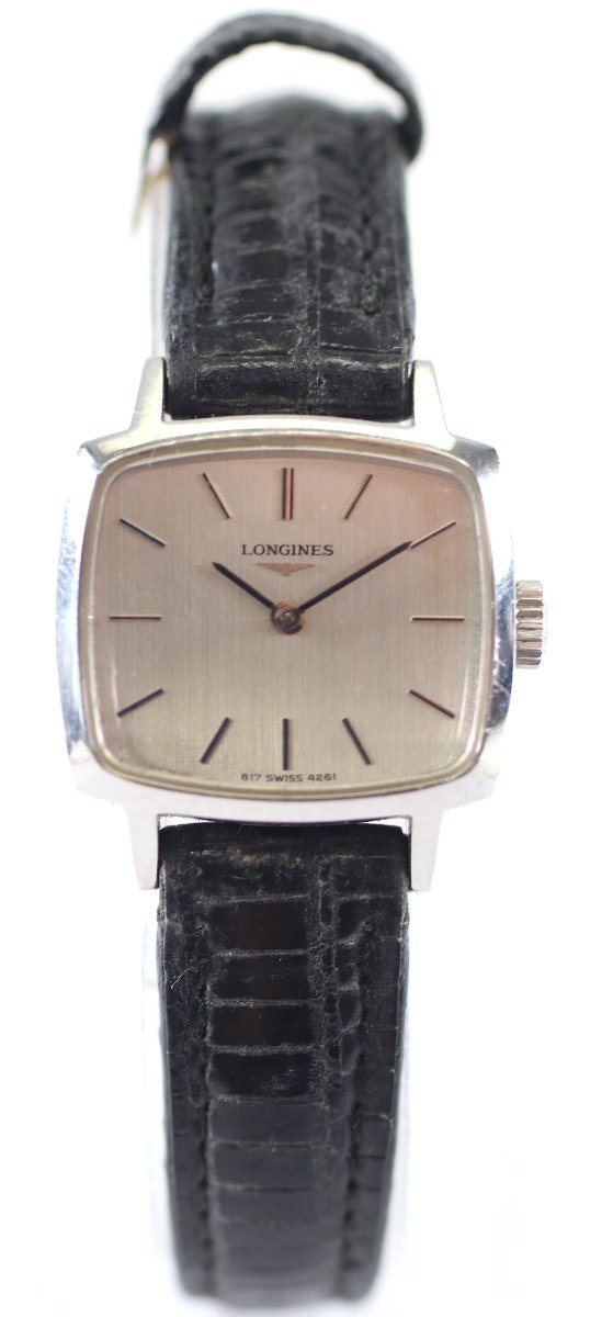 LONGINES ロンジン L217.4 手巻き スクエア シルバーカラー レディース ファッション小物 腕時計 5735-KI