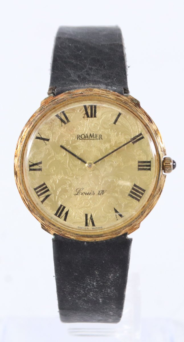 【ジャンク品】ROAMER ローマー Louis XIV　ルイ14世 ローマン 2針 手巻き 腕時計 メンズ ファッション小物 アンティーク 5712-YN