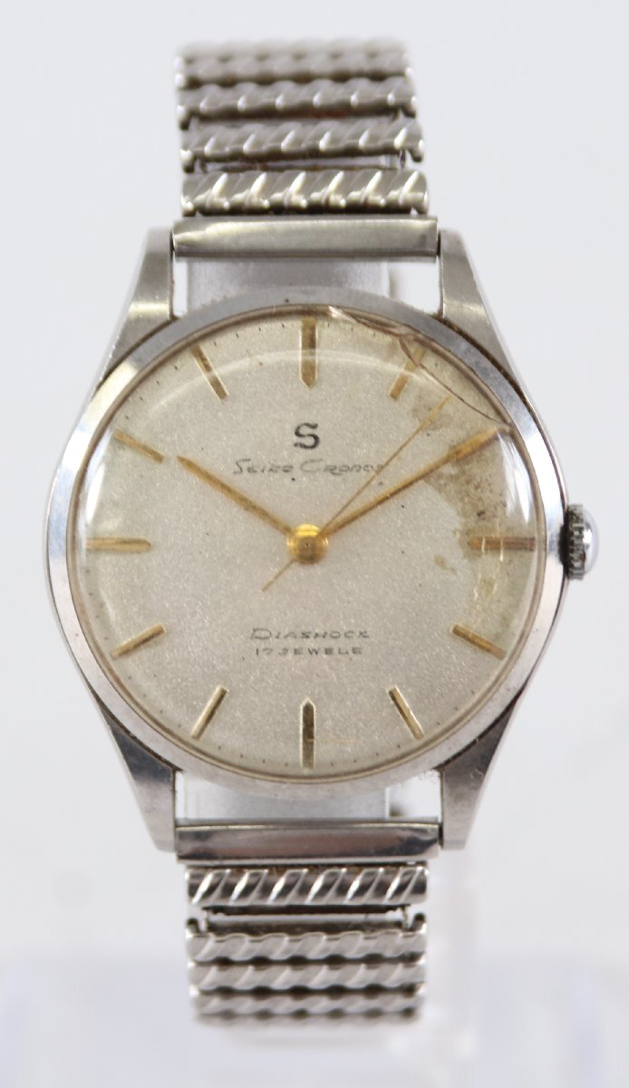 【不動品】SEIKO セイコー CRONOS クロノス ダイアショック 手巻き ラウンド 3針 ヴィンテージ ファッション小物 腕時計 5763-KI